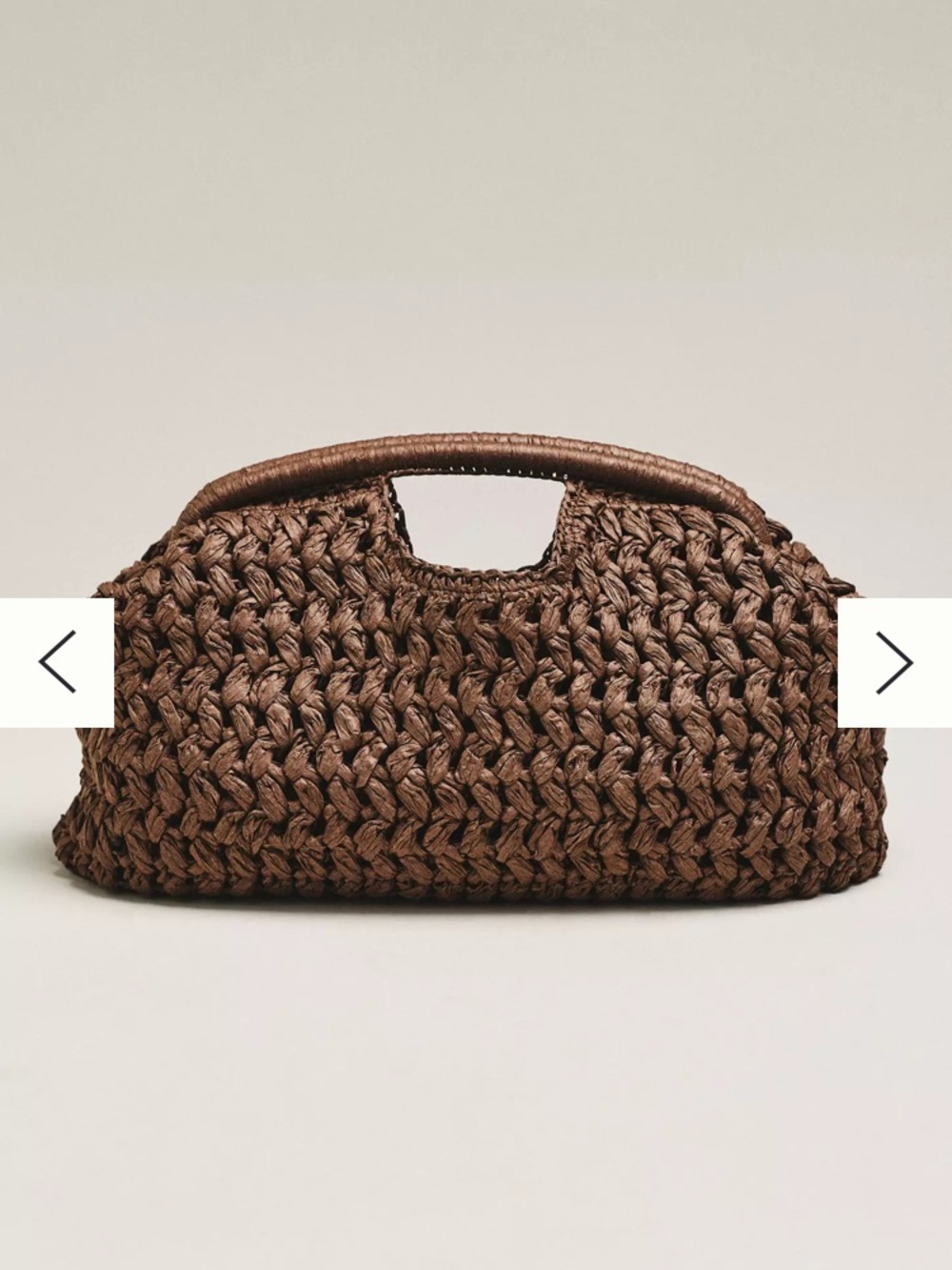 Anthropologie woven raffia brown shoulder bag / clutch removable chain - Picture 4 of 12